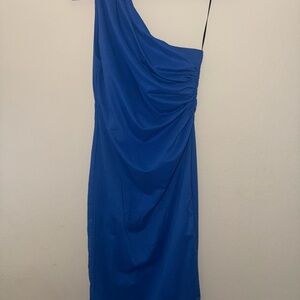 H and M Elegant Blue One-Shoulder Dress